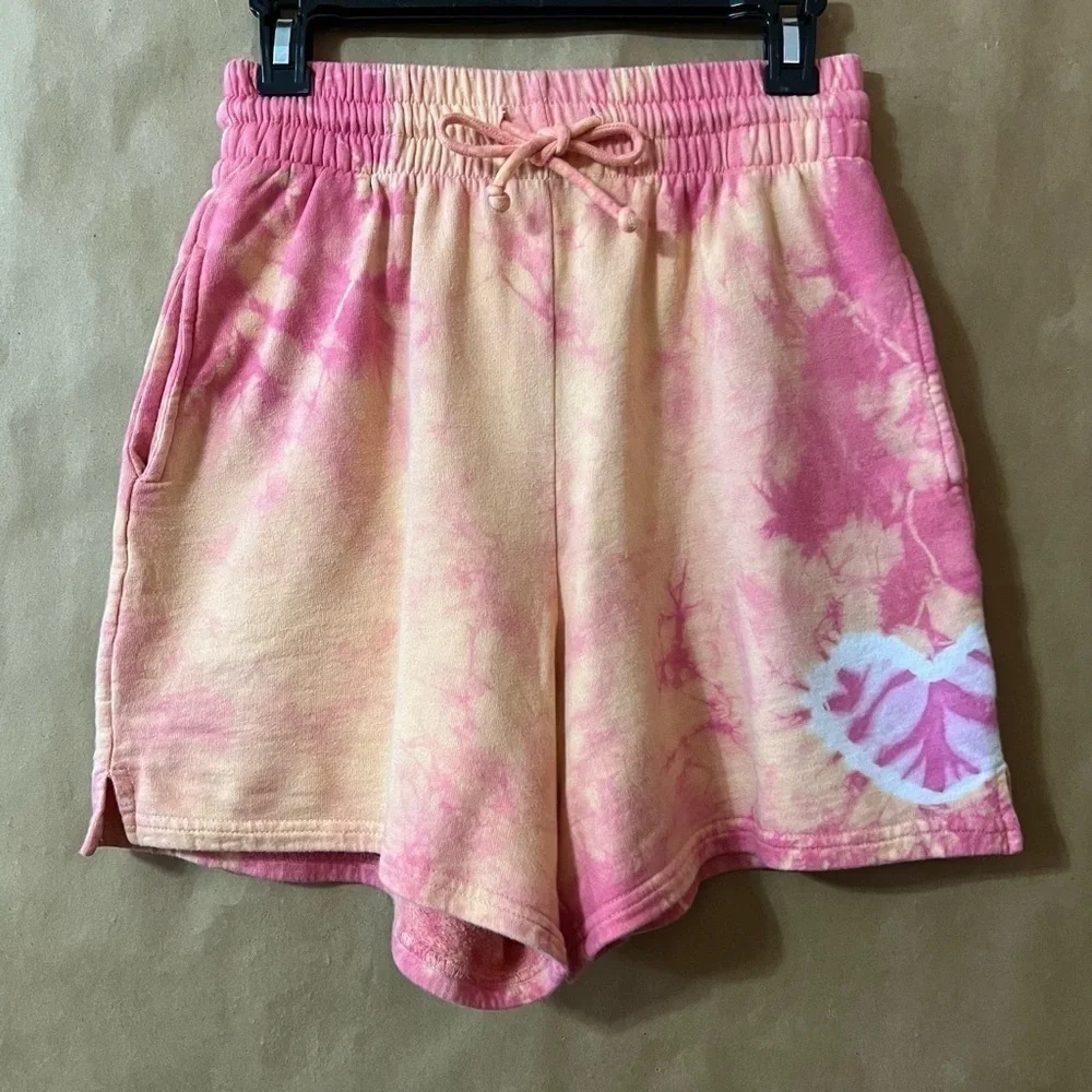 Frankies Bikinis Burl Sweatshort Sherbet Tie Dye High Rise Pull-On Shorts Size M